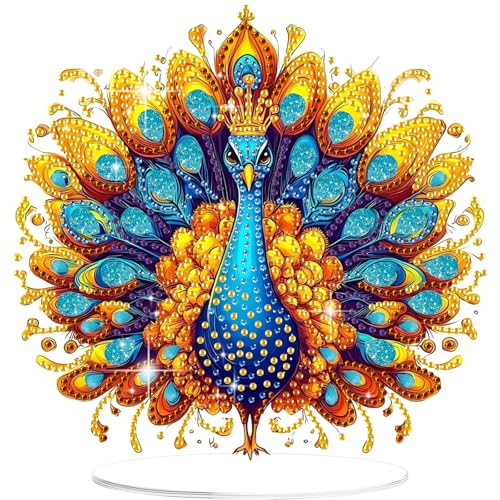 GHHKUD Pfau Diamond Painting Desktop Deko für Erwachsene Kinder, Diamond Painting Tischdekoration, 5D Diamant Painting Bilder Kits, DIY Diamant-Malerei Deko für den Schreibtisch, Box Paket GHHKUD Pfau Diamond Painting Desktop Deko für Erwachsene Kinder, Diamond Painting Tischdekoration, 5D Diamant Painting Bilder Kits, DIY Diamant-Malerei Deko für den Schreibtisch, Box Paket von GHHKUD
