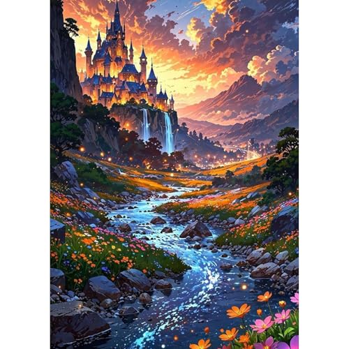 GHHKUD Schlösser Landschaften Diamond Painting für Erwachsene, 5D DIY Diamant Painting Bilder für Erwachsene Anfänger, Diamond Art Painting Set, Full Drill Diamant Malerei für Dekoration 30x40 cm GHHKUD Schlösser Landschaften Diamond Painting für Erwachsene, 5D DIY Diamant Painting Bilder für Erwachsene Anfänger, Diamond Art Painting Set, Full Drill Diamant Malerei für Dekoration 30x40 cm von GHHKUD