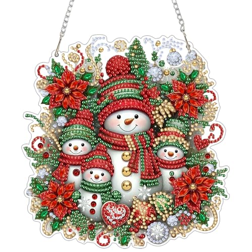 GHHKUD Weihnachten Diamond Painting Fensterbilder Beidseitige, Schneemänner Diamond Painting Anhänger mit Kette, Diamant Malerei Bilder Kristall Fensterbilder, Wandbehang Kit für Fenster Wand Decor GHHKUD Weihnachten Diamond Painting Fensterbilder Beidseitige, Schneemänner Diamond Painting Anhänger mit Kette, Diamant Malerei Bilder Kristall Fensterbilder, Wandbehang Kit für Fenster Wand Decor von GHHKUD