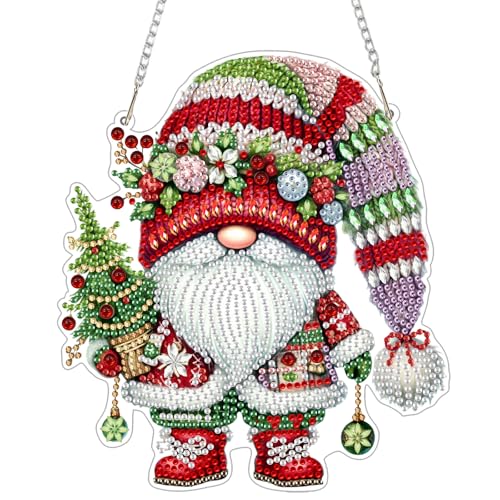 GHHKUD Weihnachten Zwerge Diamond Painting Fensterbilder Beidseitige, Diamond Painting Anhänger mit Kette, Diamant Malerei Bilder Kristall Fensterbilder, Wandbehang Kits für Fenster Wand Decor GHHKUD Weihnachten Zwerge Diamond Painting Fensterbilder Beidseitige, Diamond Painting Anhänger mit Kette, Diamant Malerei Bilder Kristall Fensterbilder, Wandbehang Kits für Fenster Wand Decor von GHHKUD