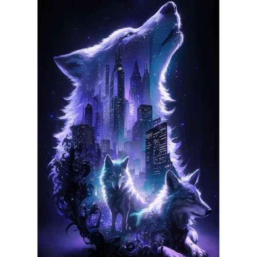 GHHKUD Wolf Diamond Painting für Erwachsene, Tiere 5D Diamant Painting Bilder für Erwachsene Anfänger, DIY Diamond Art Painting Set, Full Drill Diamant Malerei für Dekoration 30x40 CM GHHKUD Wolf Diamond Painting für Erwachsene, Tiere 5D Diamant Painting Bilder für Erwachsene Anfänger, DIY Diamond Art Painting Set, Full Drill Diamant Malerei für Dekoration 30x40 CM von GHHKUD