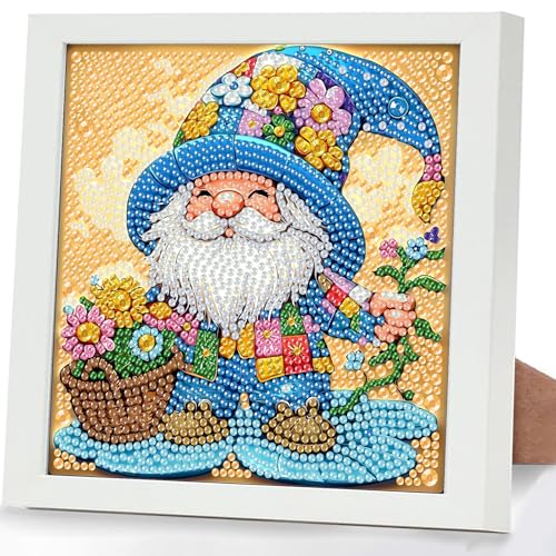GHHKUD Zwerge 5D Diamond Painting Kinder mit Rahmen, 5D Diamond Painting Bilder Erwachsene, Diamant Malerei Set Geschenk für Kinder und Mädchen ab 6 8 10 Jahren, Diamant Art Home Decor(18x18cm) von GHHKUD