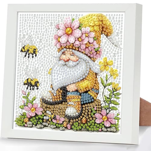GHHKUD Zwerge Diamond Painting Kinder mit Rahmen, 5D Diamond Painting Bilder Erwachsene, Diamant Malerei Set Geschenk für Kinder und Mädchen ab 6 8 10 Jahren, Diamant Art Home Decor(18x18cm) von GHHKUD