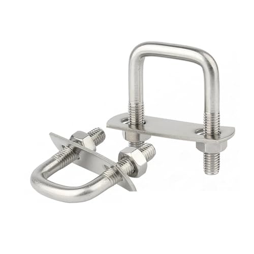 Bügelschelle 304 Edelstahl-Vierkantklemme, U-Bolzen, rechtwinklige Schraubklemme, U-Klemme, quadratische Klemme(M8X30X85-2set) von GHHZML