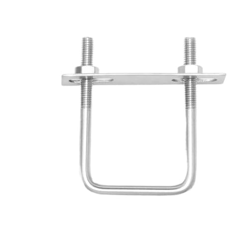 Bügelschelle U-Bolzen, HW20–200 mm, 304 Edelstahl, U-Schraube, quadratische Klemme, Rohrklemme, rechtwinkliger Bolzen mit Schallwand(M12x60x115mm 1set) von GHHZML