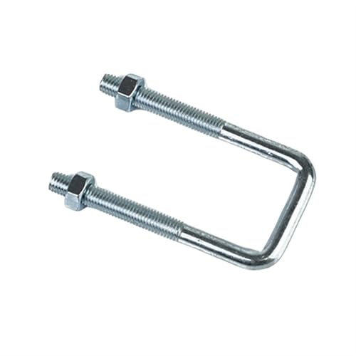 Bügelschelle Verzinkte Vierkantklemme aus Kohlenstoffstahl/rechtwinklige U-Klemme U-Bolzen Schraube Schnallenklemme(2pcs M6x25x50) von GHHZML