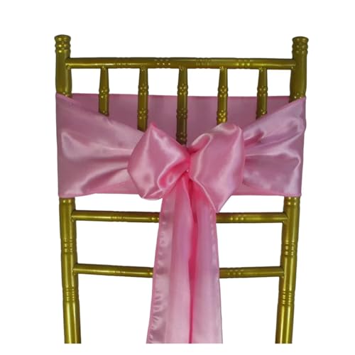 GHHZML Stuhl Deko Hochzeit (10 Stück/50 Stück) Satin-Stuhlschärpen, Hochzeit, Party, Dekoration, Band, Schleife, Knoten, Krawatten, Restaurant, Weihnachten(Light Pink,50pcs) von GHHZML