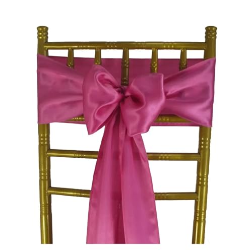 GHHZML Stuhl Deko Hochzeit (10 Stück/50 Stück) Satin-Stuhlschärpen, Hochzeit, Party, Dekoration, Band, Schleife, Knoten, Krawatten, Restaurant, Weihnachten(Rose,10 pcs) von GHHZML