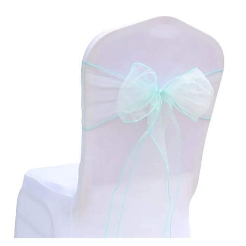 GHHZML Stuhl Deko Hochzeit 10/50/100Pcs Organza Stuhl Schärpen Knoten Bänder Stuhl Bögen for Für Hochzeit Party Bankett Event Land Hochzeit Stuhl Dekoration(1,50pcs) von GHHZML