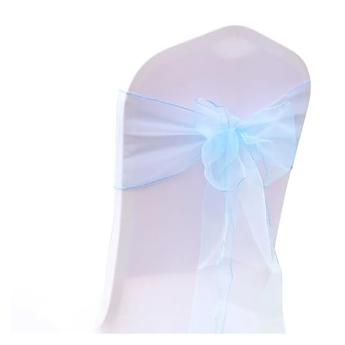 GHHZML Stuhl Deko Hochzeit 10/50/100Pcs Organza Stuhl Schärpen Knoten Bänder Stuhl Bögen for Für Hochzeit Party Bankett Event Land Hochzeit Stuhl Dekoration(Blue,10 pcs) von GHHZML