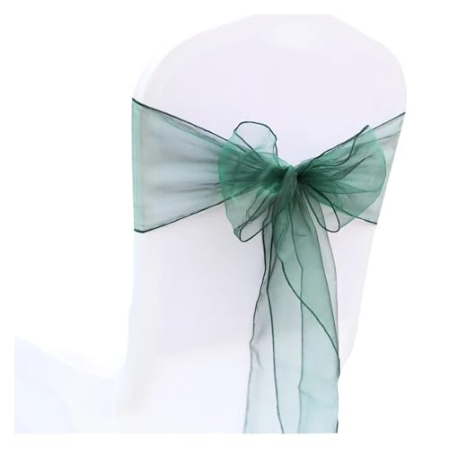 GHHZML Stuhl Deko Hochzeit 10/50/100Pcs Organza Stuhl Schärpen Knoten Bänder Stuhl Bögen for Für Hochzeit Party Bankett Event Land Hochzeit Stuhl Dekoration(Dark Green,10 pcs) von GHHZML
