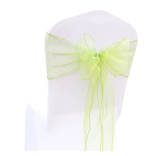 GHHZML Stuhl Deko Hochzeit 10/50/100Pcs Organza Stuhl Schärpen Knoten Bänder Stuhl Bögen for Für Hochzeit Party Bankett Event Land Hochzeit Stuhl Dekoration(Grass Green,10 pcs) von GHHZML