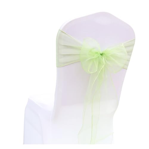 GHHZML Stuhl Deko Hochzeit 10/50/100Pcs Organza Stuhl Schärpen Knoten Bänder Stuhl Bögen for Für Hochzeit Party Bankett Event Land Hochzeit Stuhl Dekoration(Light Green,10 pcs) von GHHZML