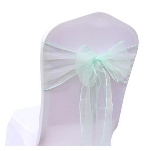 GHHZML Stuhl Deko Hochzeit 10/50/100Pcs Organza Stuhl Schärpen Knoten Bänder Stuhl Bögen for Für Hochzeit Party Bankett Event Land Hochzeit Stuhl Dekoration(Mint Green,50pcs) von GHHZML
