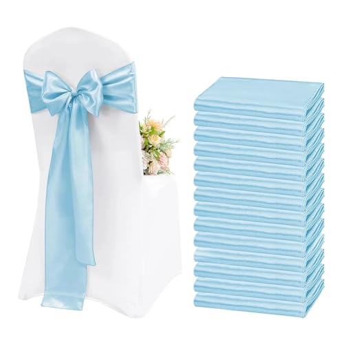 GHHZML Stuhl Deko Hochzeit 10/50PCS 17x275cm Satin Stuhl Schärpen Rose Gold Schleifen Stuhl Abdeckung Bänder for Hochzeit Bankett Party Event Dekorationen(Color-11,50pcs) von GHHZML