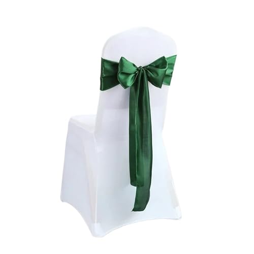 GHHZML Stuhl Deko Hochzeit 10/50PCS 17x275cm Satin Stuhl Schärpen Rose Gold Schleifen Stuhl Abdeckung Bänder for Hochzeit Bankett Party Event Dekorationen(Dark Green,10 pcs) von GHHZML