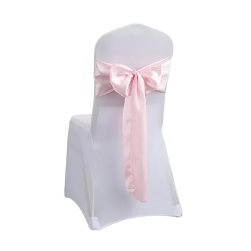 GHHZML Stuhl Deko Hochzeit 10/50PCS 17x275cm Satin Stuhl Schärpen Rose Gold Schleifen Stuhl Abdeckung Bänder for Hochzeit Bankett Party Event Dekorationen(Pink,10 pcs) von GHHZML