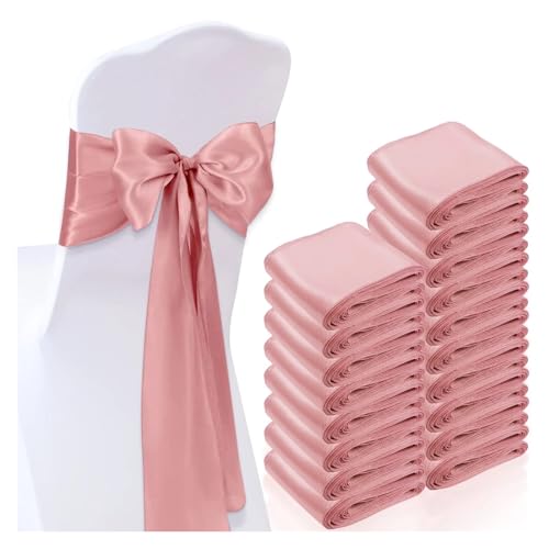 GHHZML Stuhl Deko Hochzeit 10/50PCS 17x275cm Satin Stuhl Schärpen Rose Gold Schleifen Stuhl Abdeckung Bänder for Hochzeit Bankett Party Event Dekorationen(Rose Gold,50pcs) von GHHZML