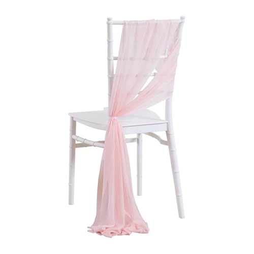 GHHZML Stuhl Deko Hochzeit 10 Stück 17 x 250 cm Chiffon-Stuhlschärpen, 5er-Set, Schärpe, Stuhlhussen for Hochzeit, Band, Hochzeit, Party, Gang, Stuhldekoration(Light pink) von GHHZML