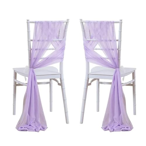 GHHZML Stuhl Deko Hochzeit 10 Stück 17 x 250 cm Chiffon-Stuhlschärpen, 5er-Set, Schärpe, Stuhlhussen for Hochzeit, Band, Hochzeit, Party, Gang, Stuhldekoration(Purple) von GHHZML