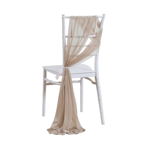 GHHZML Stuhl Deko Hochzeit 10 Stück Chiffon-Stuhlschärpen, Hochzeitsstuhl-Dekoration for Gang, Party, Bankett, Veranstaltung, 17 x 250 cm lang(Light Khaki) von GHHZML