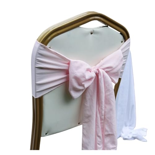 GHHZML Stuhl Deko Hochzeit 10 Stück Hochzeits-Stuhlschärpen, Knotenband for Bankett, Veranstaltung, Stuhlbezug, Party, Heimdekoration(Pink) von GHHZML