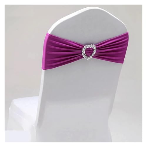 GHHZML Stuhl Deko Hochzeit 10 Stück Hochzeitsdekoration Stuhlschärpe Spandex Stretch Herzschnalle Knoten passend for alle Stühle Urlaub Geburtstag Party Festival Feier Hotel(Color-06) von GHHZML