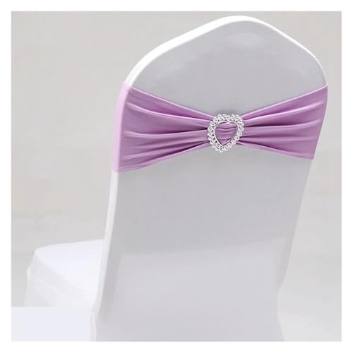 GHHZML Stuhl Deko Hochzeit 10 Stück Hochzeitsdekoration Stuhlschärpe Spandex Stretch Herzschnalle Knoten passend for alle Stühle Urlaub Geburtstag Party Festival Feier Hotel(PURPLE2) von GHHZML