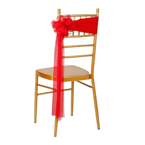 GHHZML Stuhl Deko Hochzeit 10 Stück Stuhlschärpen, elastische Spandex-Organza-Hochzeitshülle, Stuhl-Fliege-Band for Bankett-Dekoration, Event-Zubehör, 12 Farben Schärpe(H06) von GHHZML