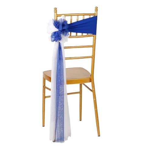 GHHZML Stuhl Deko Hochzeit 10 Stück Stuhlschärpen, elastische Spandex-Organza-Hochzeitshülle, Stuhl-Fliege-Band for Bankett-Dekoration, Event-Zubehör, 12 Farben Schärpe(H13) von GHHZML
