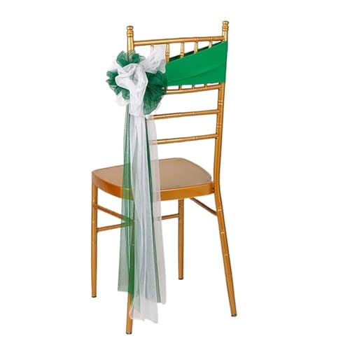 GHHZML Stuhl Deko Hochzeit 10 Stück Stuhlschärpen, elastische Spandex-Organza-Hochzeitshülle, Stuhl-Fliege-Band for Bankett-Dekoration, Event-Zubehör, 12 Farben Schärpe(H14) von GHHZML