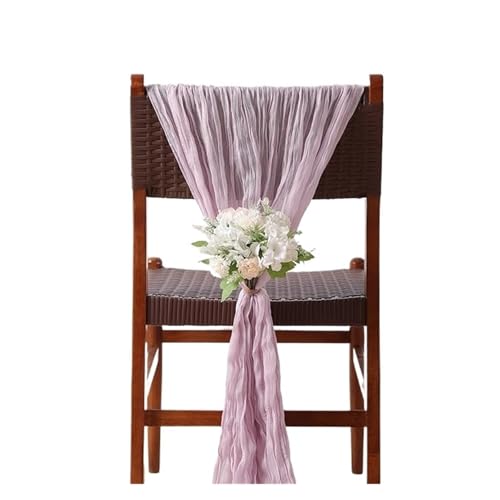 GHHZML Stuhl Deko Hochzeit 10 Stück Stuhlschärpen, rustikale Schleife, Stuhlbezug for Hochzeitsbankett, Party, Stuhldekoration, 90 x 180 cm(10PCS Pink Purple) von GHHZML