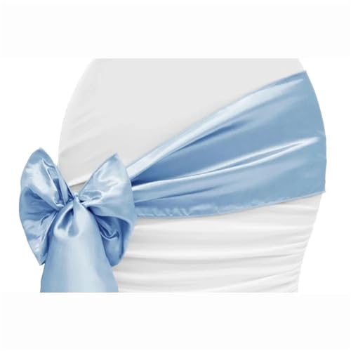 GHHZML Stuhl Deko Hochzeit 10PCS 17x275cm Satin Stuhl Schärpen Bögen Stuhl Abdeckung Bänder for Hochzeit Bankett Party Event Dekorationen(Indigo) von GHHZML