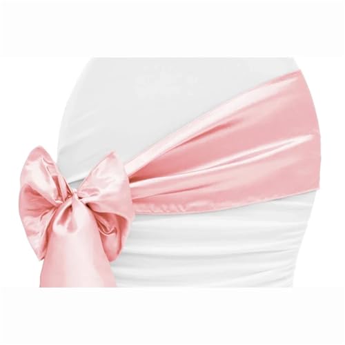 GHHZML Stuhl Deko Hochzeit 10PCS 17x275cm Satin Stuhl Schärpen Bögen Stuhl Abdeckung Bänder for Hochzeit Bankett Party Event Dekorationen(Peach) von GHHZML