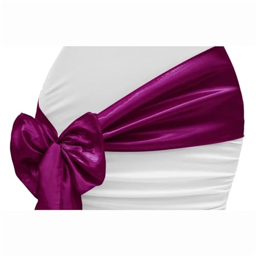 GHHZML Stuhl Deko Hochzeit 10PCS 17x275cm Satin Stuhl Schärpen Bögen Stuhl Abdeckung Bänder for Hochzeit Bankett Party Event Dekorationen(Purple) von GHHZML