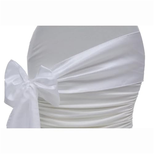 GHHZML Stuhl Deko Hochzeit 10PCS 17x275cm Satin Stuhl Schärpen Bögen Stuhl Abdeckung Bänder for Hochzeit Bankett Party Event Dekorationen(White) von GHHZML