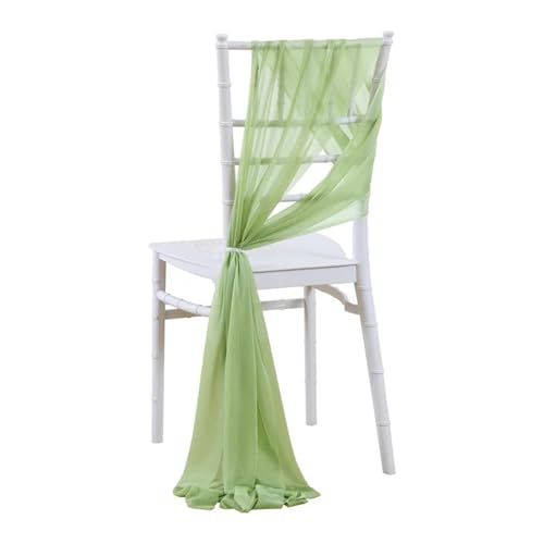 GHHZML Stuhl Deko Hochzeit 20PCS Stuhl Gaze Outdoor Kirche Hochzeit Schärpen Dekor Eingewickelt mit Band Chiffon Anti-Falten Flexibilität Bachelorette Party(Green) von GHHZML