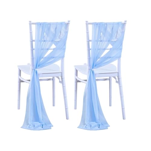 GHHZML Stuhl Deko Hochzeit 24 Stück Stuhlschärpen, Hochzeitsstuhl-Rückseitendekorationen, Stoff, transparenter Kirchentüll, Stuhlvorhänge(Color-11) von GHHZML