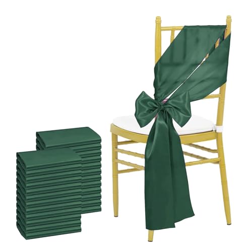 GHHZML Stuhl Deko Hochzeit Satin-Stuhlschärpen, Schleifen-Stuhlbezug, Bänder for Hochzeitsbankett-Party-Event-Dekorationen, 16 x 275 cm, 24 Stück(Black) von GHHZML