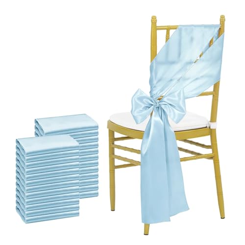 GHHZML Stuhl Deko Hochzeit Satin-Stuhlschärpen, Schleifen-Stuhlbezug, Bänder for Hochzeitsbankett-Party-Event-Dekorationen, 16 x 275 cm, 24 Stück(Color-11) von GHHZML