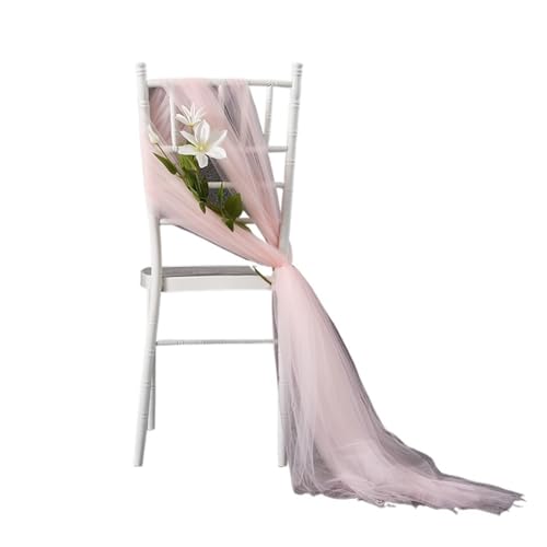 GHHZML Stuhl Deko Hochzeit Stuhlschärpen for Hochzeit, Hotel-Party-Stuhl-Streamer, Hochzeitsbogen-Drapierungsstoff, Stuhl-Dekor-Schärpen, 10 Stück(Light pink) von GHHZML