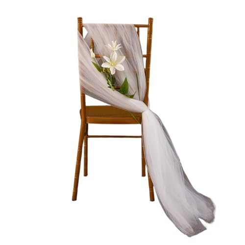 GHHZML Stuhl Deko Hochzeit Stuhlschärpen for Hochzeit, Hotel-Party-Stuhl-Streamer, Hochzeitsbogen-Drapierungsstoff, Stuhl-Dekor-Schärpen, 10 Stück(White) von GHHZML