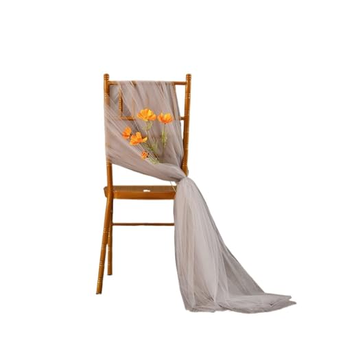 GHHZML Stuhl Deko Hochzeit Stuhlschärpen for Hochzeit, Hotel-Party-Stuhl-Streamer, Hochzeitsbogen-Drapierungsstoff, Stuhl-Dekor-Schärpen, 10 Stück(White 2) von GHHZML