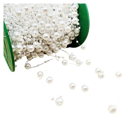 Künstliche Perlen Perlenschnur Dekoration Angelschnur Künstliche Perle Perlen Kette Girlande Blumen Hochzeit Party Dekoration (Color : Pearl White, Size : 5 METER) von GHHZML