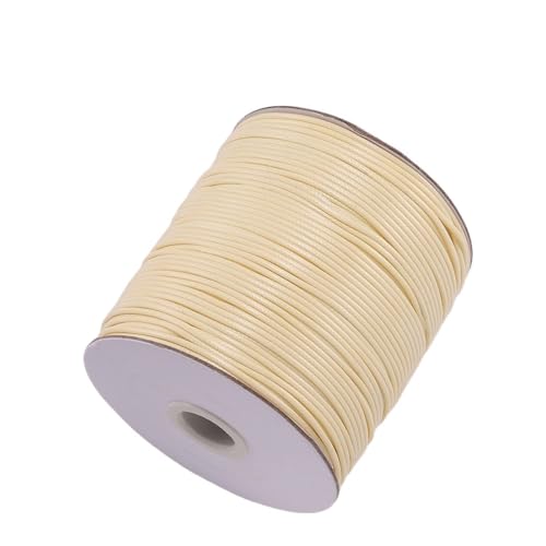 Lederschnur Rund 10 Meter/Los 0,5–2,5 mm Lederschnur, rund, Wachsseil, Schnur for DIY-Halskette, Armband, Schmuckherstellung, Zubehör für Armband Ketten(Color:Beige,Size:1.2mm) von GHHZML