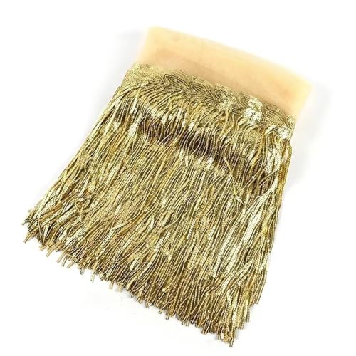 Quastenborte 1–10 Yards Meetee 18 cm Pailletten-Fransenbesatz, Quaste, glitzernde Spitzenfransen for Tanzkleidung, Kleider, dekoratives DIY-Nähzubehör(1Golden,1Yard) von GHHZML