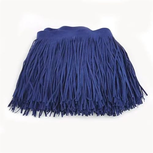 Quastenborte 1 Meter Deepeel 10–30 cm Wildleder-Quasten, Fransenbesatz, farbiges Spitzenband, Tasche, Kleidung, Rock, Dekoration, DIY, Nähen, Bastelzubehör(Blue10,25cm) von GHHZML