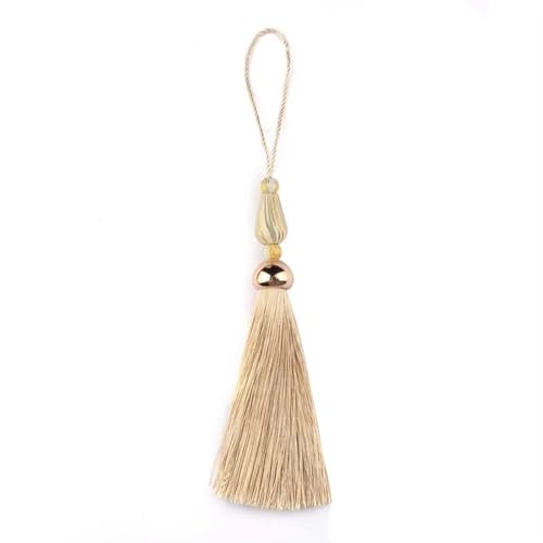 Quastenborte 1 Pc Seide Quaste Hängen Anhänger Dekorative Vorhänge Zubehör Schlüssel Quasten for Vorhang Raffhalter DIY Handwerk Fringe Trim(Beige) von GHHZML