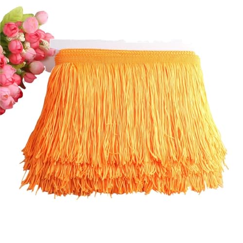 Quastenborte 1 Yard Spitzenfransenbesatz, 15 cm breit, Quastenfransenbesatz for DIY-Latin-Kleid, Bühnenkleidung, Zubehör, Spitzenband(Golden) von GHHZML