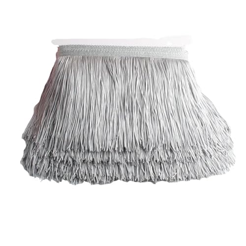 Quastenborte 1 Yard Spitzenfransenbesatz, 15 cm breit, Quastenfransenbesatz for DIY-Latin-Kleid, Bühnenkleidung, Zubehör, Spitzenband(Gray) von GHHZML